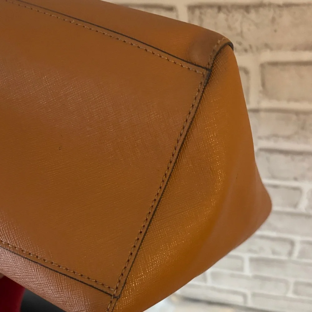 Tory Burch Tan Leather Tote with Laptop Pocket - Picture 6 of 14